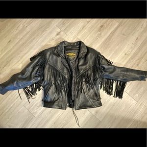 Fringe leather jacket